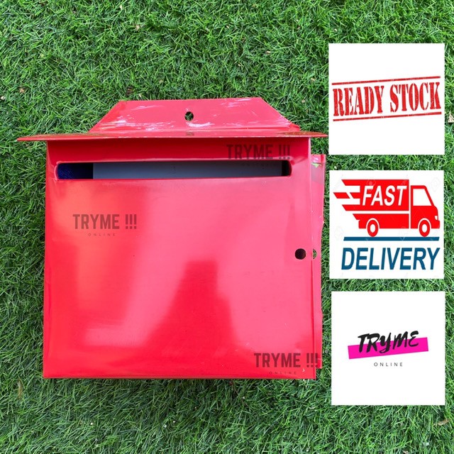 Metal Red Post Letter Box/ Metal Mail Box/ Peti Surat Besi/ Mailbox/ Letterbox | Shopee Malaysia