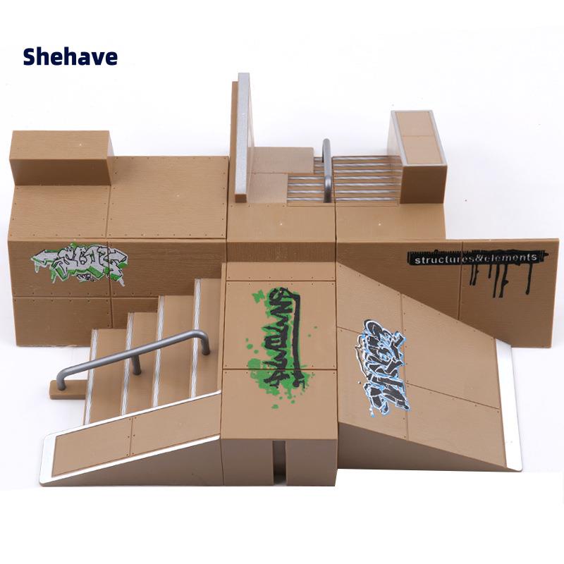 Shehave Professional Mini Skatepark Ramp, DIY Skate Park Kit Ramp Parts with Fingerboard | Shopee Malaysia