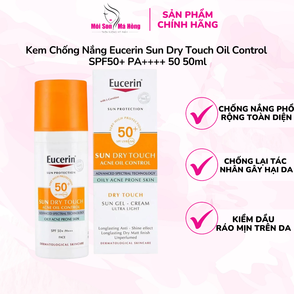 Kem chống nắng Eucerin Sun Dry Touch Oil Control SPF50+ PA++++ | Shopee Việt Nam