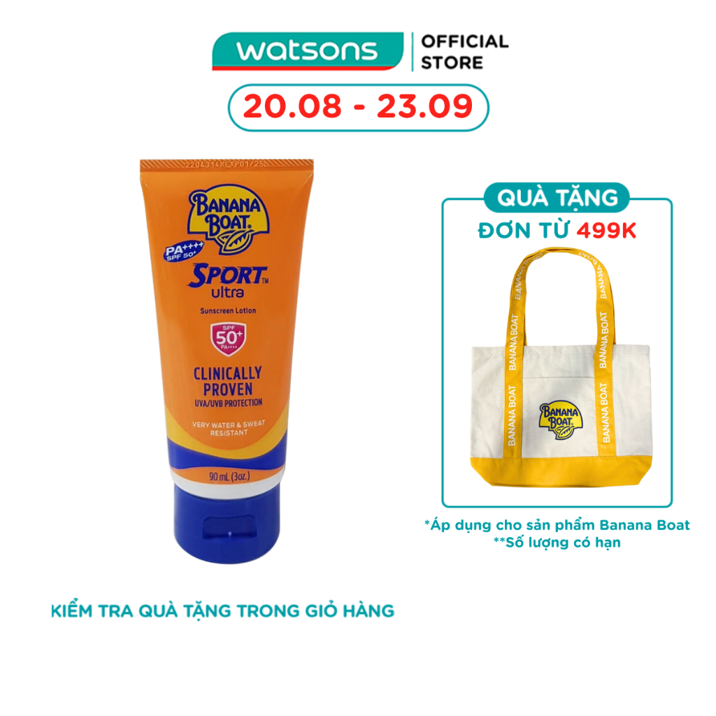 Kem Chống Nắng Banana Boat Sport Ultra Sunscreen Lotion SPF50+ PA++++ 90ml | Shopee Việt Nam