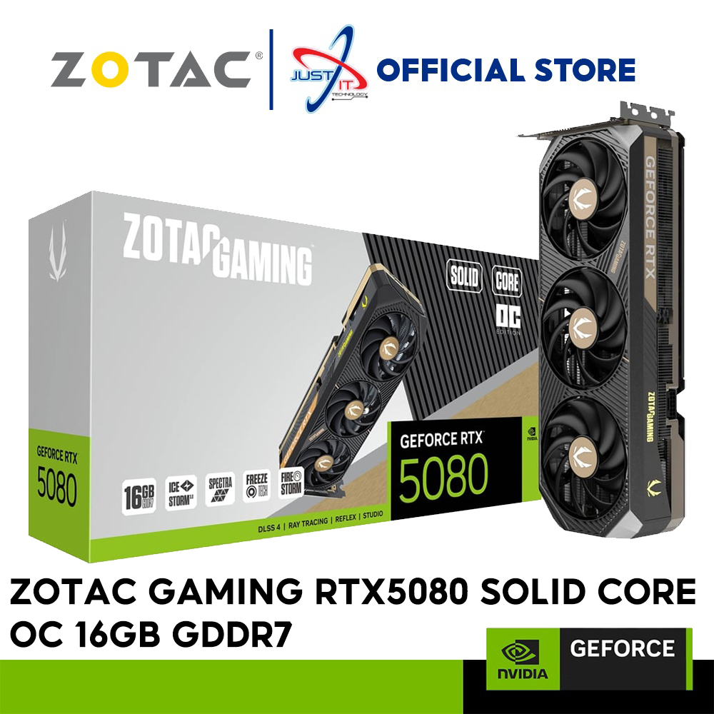 ZOTAC GAMING GeForce RTX 5080 SOLID CORE OC 16GB GDDR7 GRAPHICS CARD ( ZT-B50800J2-10P ) | Shopee Malaysia