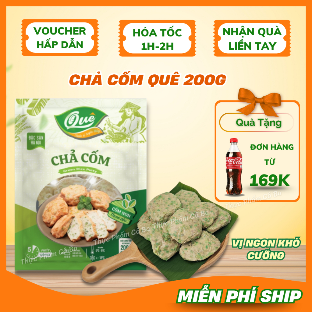 [ Siêu Tốc HCM ] Chả Cốm Quê - Chả Cốm Làng Vòng 200G | Shopee Việt Nam