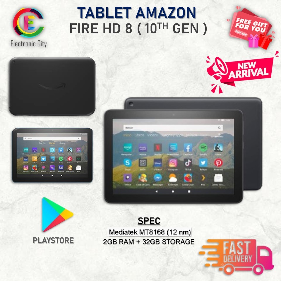 READY STOCK ORIGINAL SECONDHAND TABLET AMAZON FIRE HD 8 [ 10th Gen ] | 2GB + 32GB