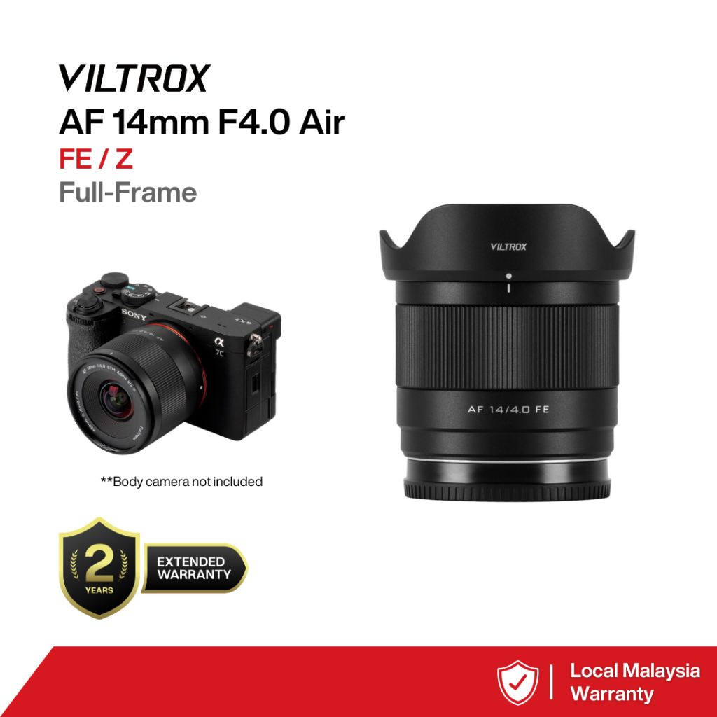 VILTROX AF 14mm F4.0 Air FE/Z Full-Frame Autofocus Lens for SONY E-Mount NIKON Z-Mount Cameras | Shopee Malaysia
