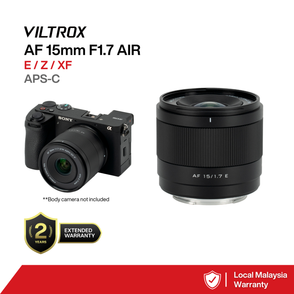 VILTROX AF 15mm F1.7 Air E/Z/XF APS-C Autofocus Lens for SONY E-Mount FUJI X-Mount NIKON Z-Mount Cameras | Shopee Malaysia