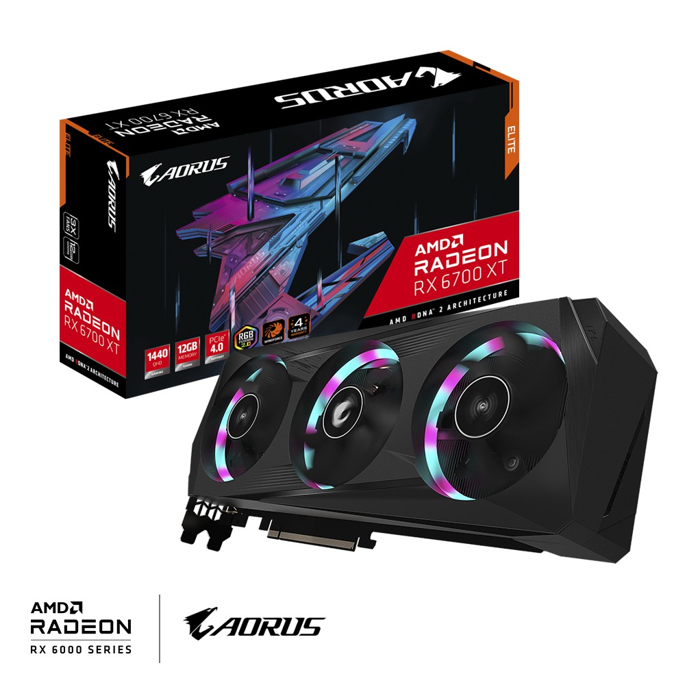 Gigabyte AMD Radeon™ RX 6700 XT AORUS ELITE 12GB GDDR6 Gaming Graphics Card