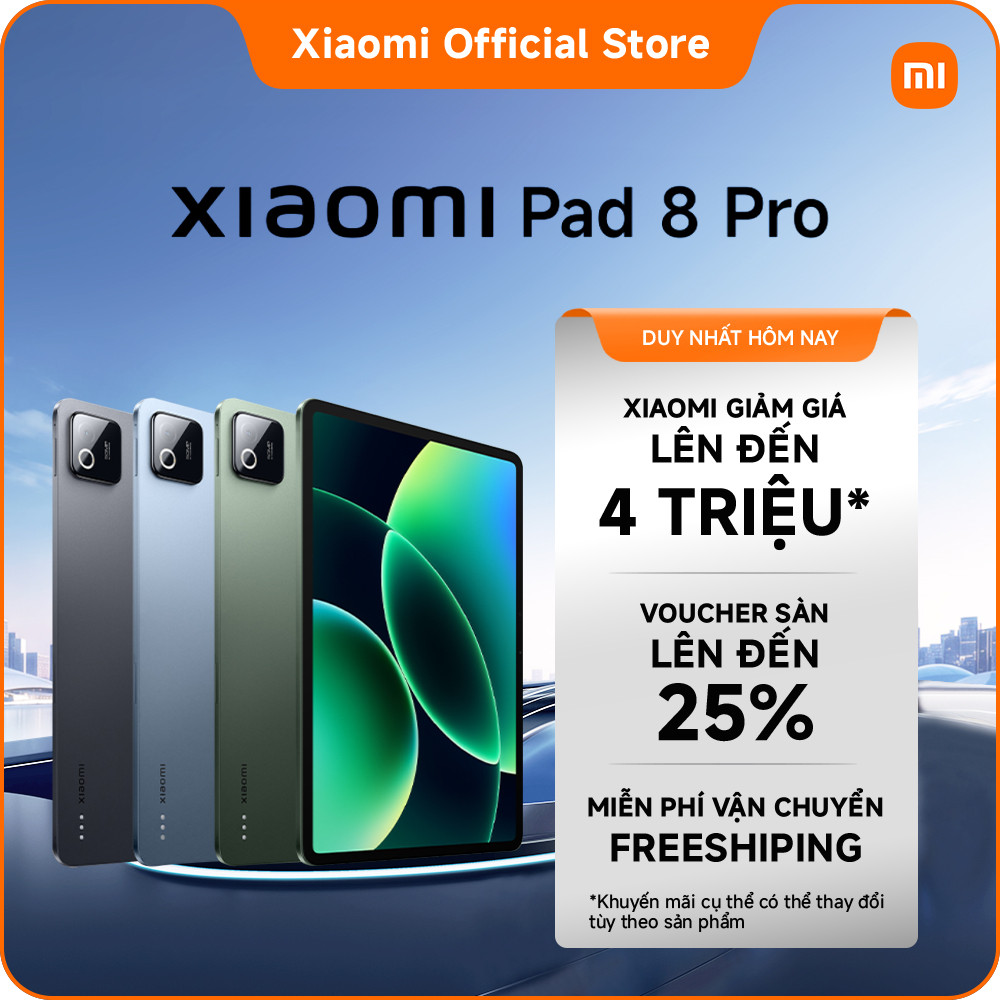 Máy tính bảng Xiaomi Pad 8 Pro (8+128GB|8+256GB)| Pin 9200mAh (typ)|Màn hình 3.2K 144Hz| Vi xử lý Snapdragon 8 Elite | Shopee Việt Nam