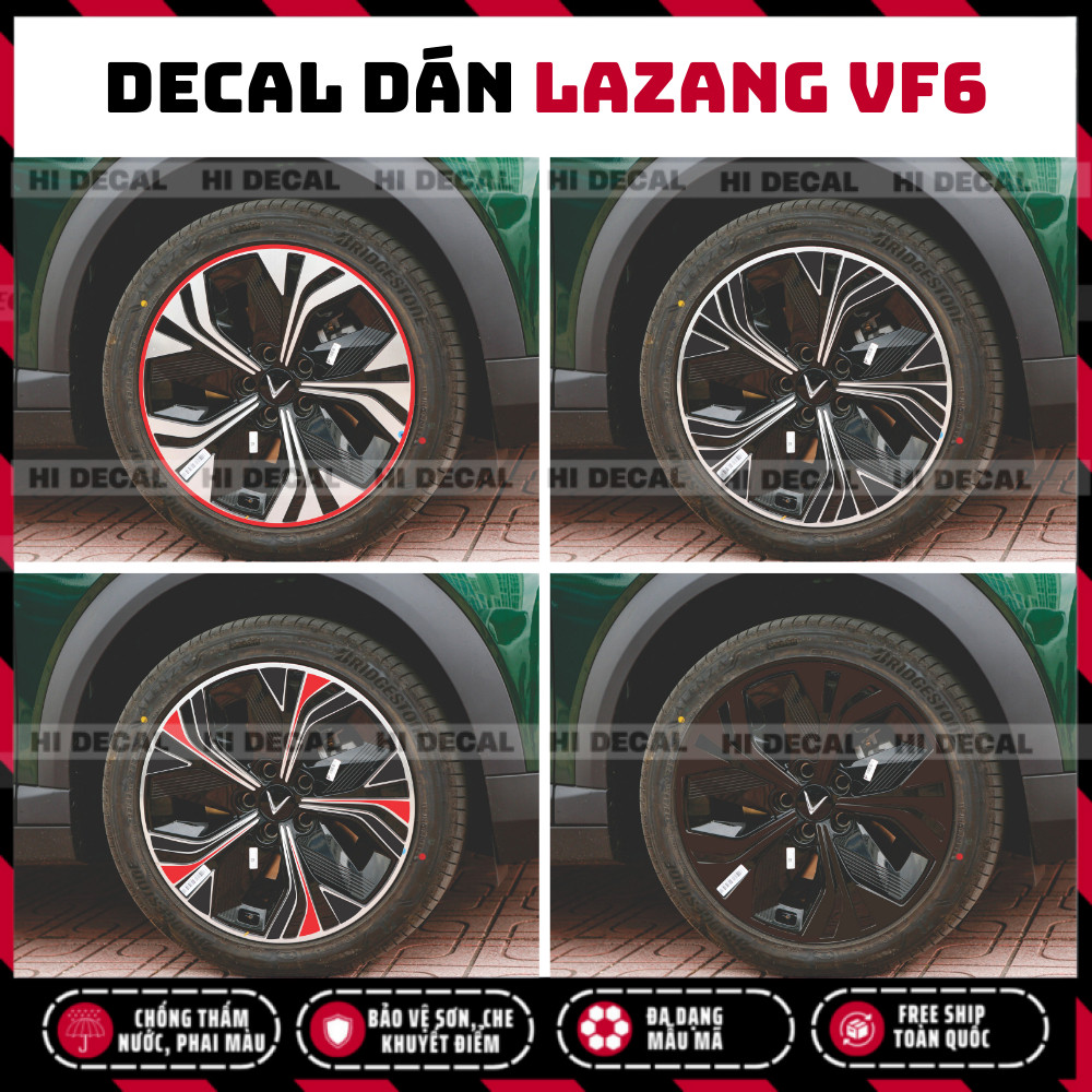 Tem dán mâm VF6 PQ, Decal lazang VF6 trang trí tạo điểm nhấn | Shopee Việt Nam