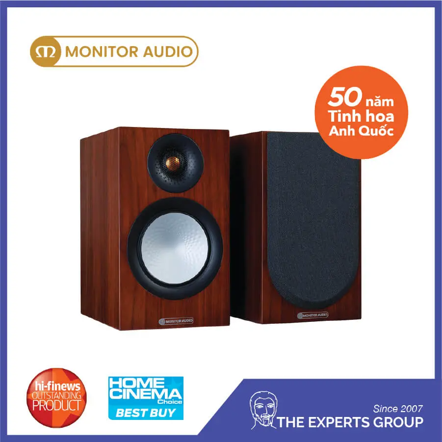 [Hàng Chính Hãng] 1 cặp/Thùng Loa Bookshelf Monitor Audio Silver 50 7G - 100W / 8 Ohms C-CAM Gold Dome