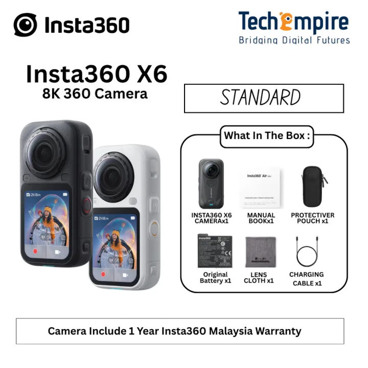 Insta360 X6/Insta360 One X6/The Ultimate 8K 360º Action Camera (Insta360 Malaysia Warranty)