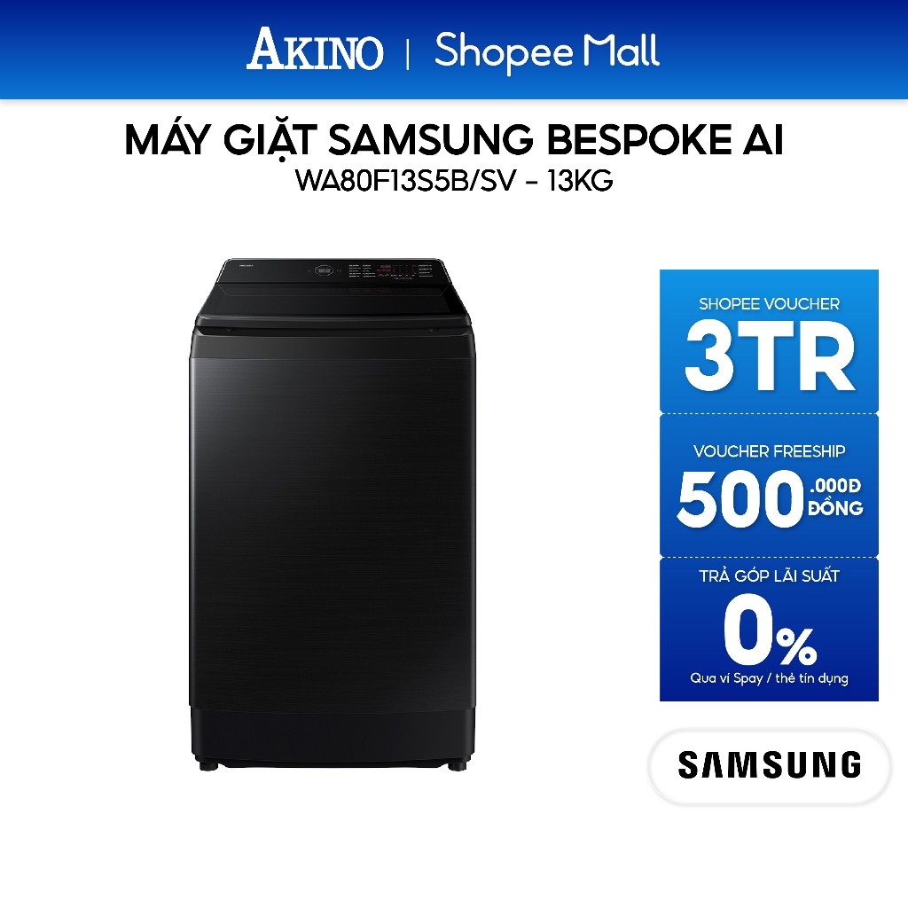 WA80F13S5BSV | Máy Giặt Samsung Bespoke AI™ Cửa Trên 13KG | Shopee Việt Nam
