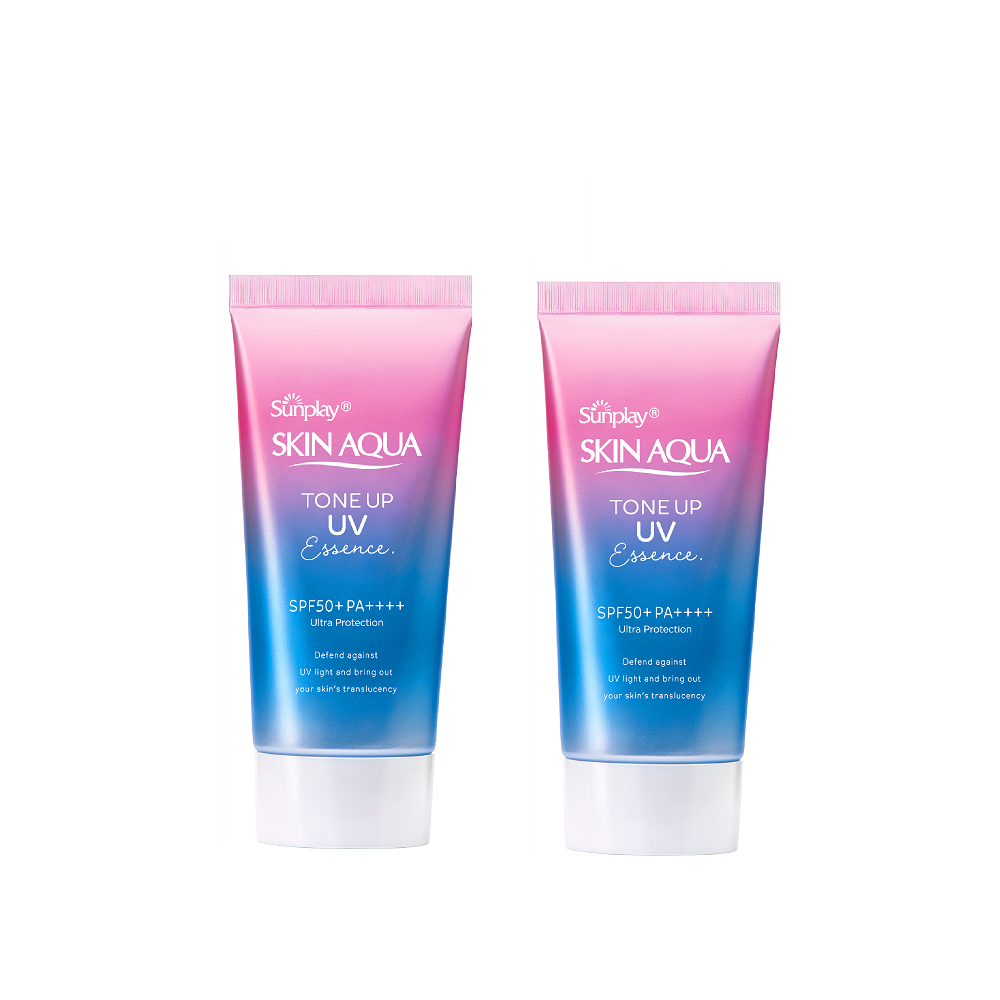 [VB] Combo 2 Kem chống nắng nâng tông cho da tối màu Sunplay Skin Aqua Tone Up UV Essence Lavender SPF 50+ PA++++ 50g