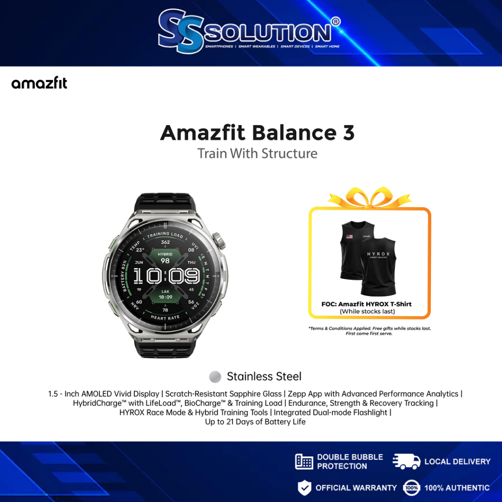 [NEW] Amazfit Balance 3 I HybridCharge I 1.5" AMOLED display I Up to 21 days of battery life