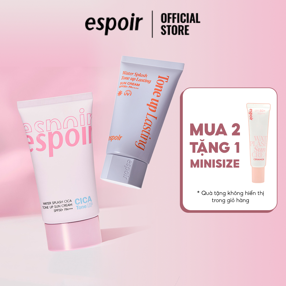 Kem Chống Nắng Espoir Water Splash Sun Cream Cica Tone Up/ Fresh Cica/ Tone Up Lasting SPF50+ PA++++ 60ml/ 50ml