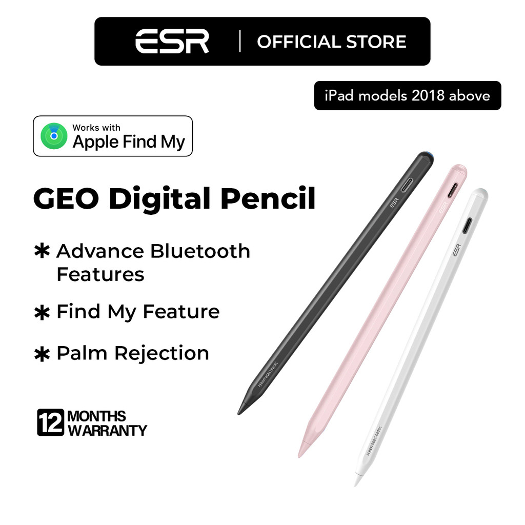 ESR 6C006 Geo Digital Pencil With Apple FInd My Funtion | Shopee Malaysia