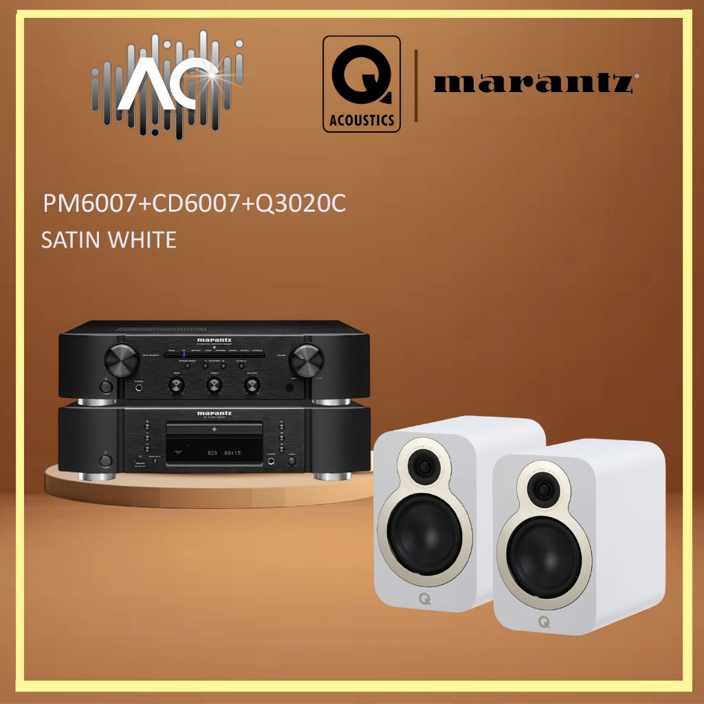 Marantz CD6007 CD Player + Pm 6007 Integrated Amplifier + Q Acoustics 3020C Speaker + Free Gift