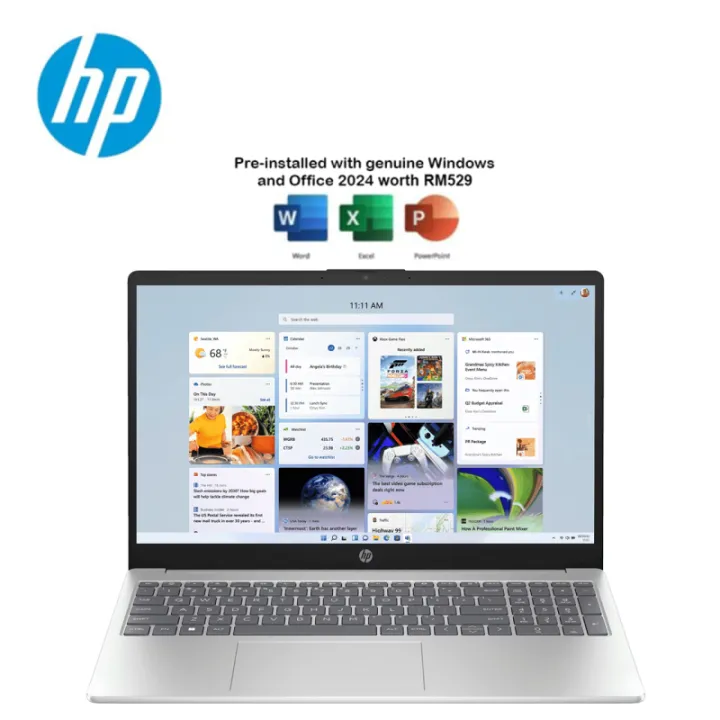 HP 15-fc0447AU 15.6" FHD Laptop Natural Silver ( Ryzen 7 5825U, 12GB, 512GB SSD, ATI, W11, HS+M365 ) | Lazada Malaysia