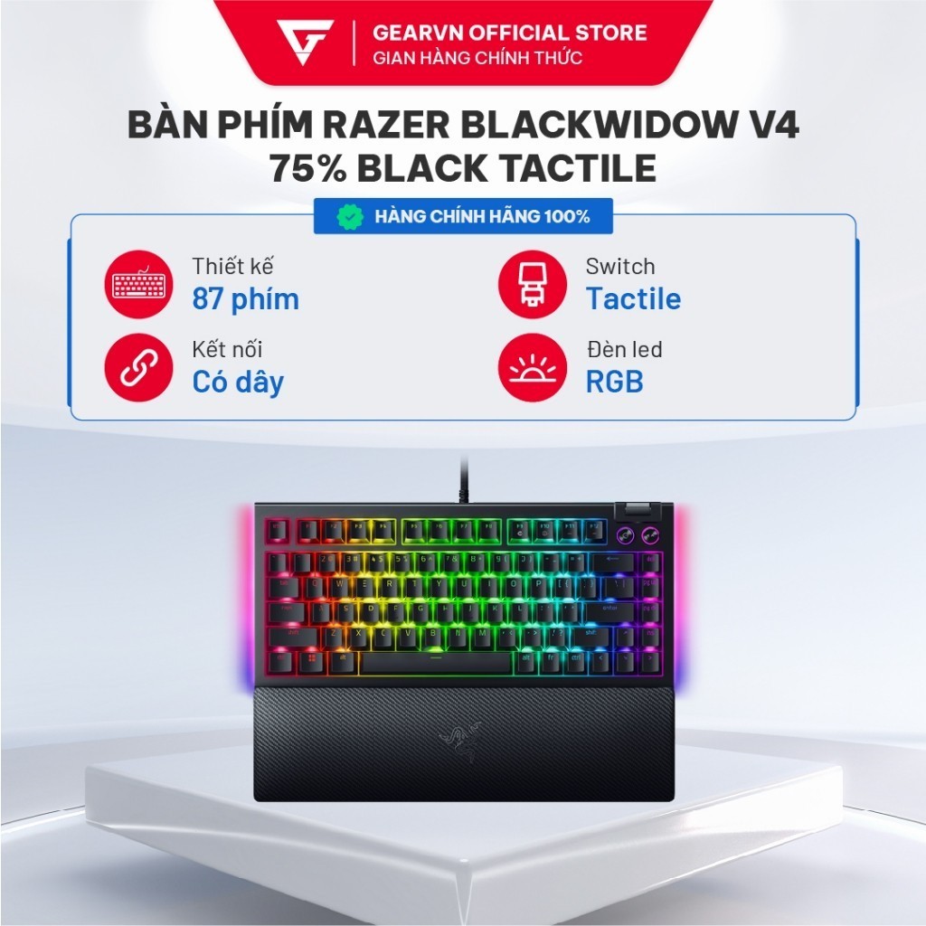Bàn phím Razer Blackwidow V4 75% Black Tactile | Shopee Việt Nam