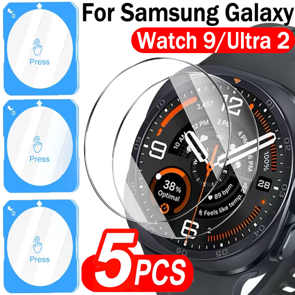 1-5Pcs Tempered Glass for Samsung Galaxy Watch 9 40mm 44mm Ultra 2 47mm 2026 2025 2024 Screen Protectors Auto-alignment Install Kit Protective Films | Shopee Malaysia