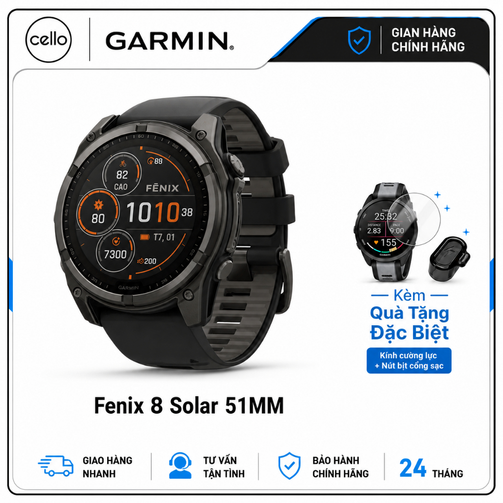 Đồng Hồ Garmin Fenix 8 Solar - Chính Hãng Garmin Việt Nam - Bảo Hành 24 Tháng, Hàng Mới New Seal | Shopee Việt Nam