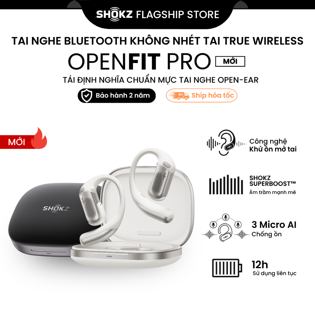 [MỚI] - Tai nghe Bluetooth Model: T010 OPENFIT PRO, thương hiệu: SHOKZ - Bảo Hành 24 Tháng - Hàng Chính Hãng | Shopee Việt Nam