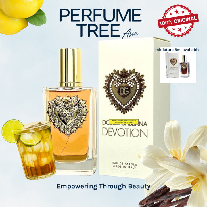Dolce Gabbana Devotion EDP 100ML Women Perfume l Sweet Vanilla Gourmand Lemon Long Lasting Original Perfume for Women