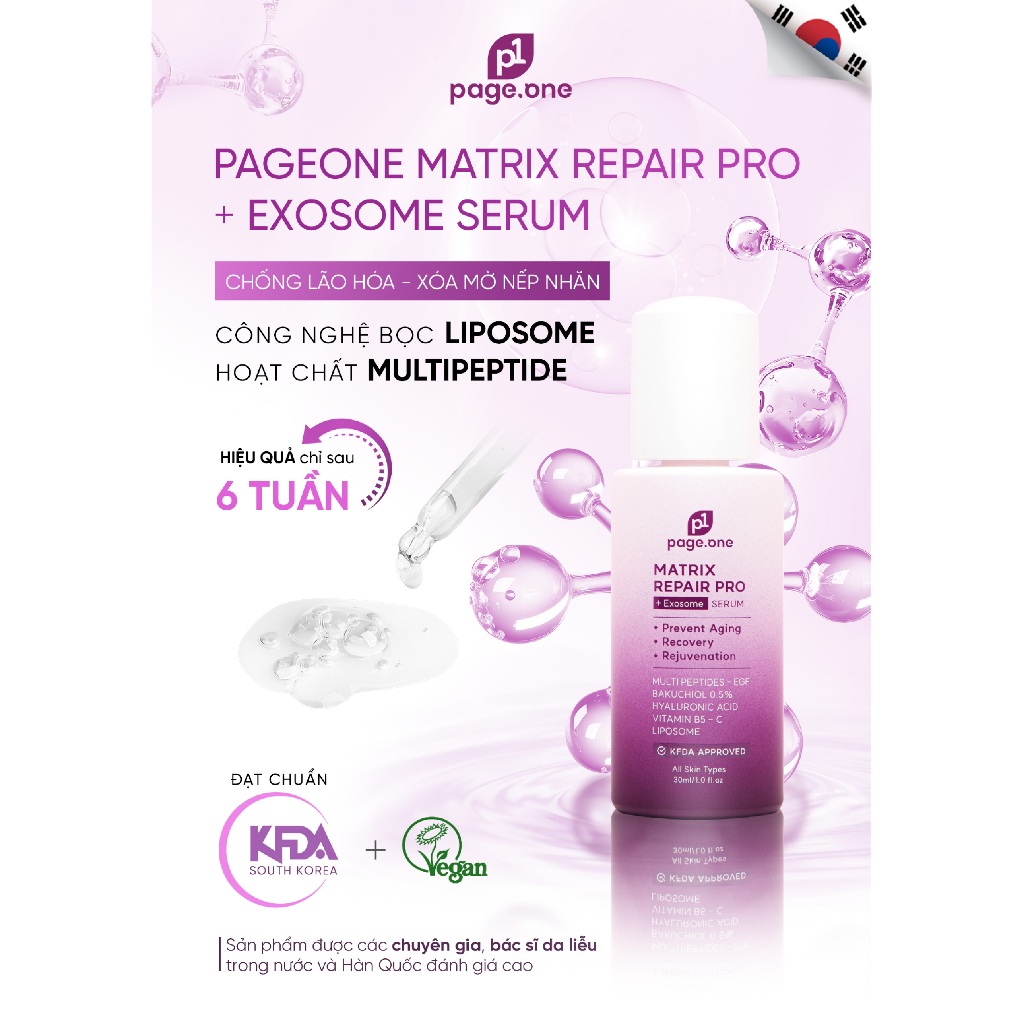 Dưỡng chất chống lão hóa, xóa mờ nếp nhăn Page One Matrix Repair Pro + Exosome 30ml(date 6/2026) | Shopee Việt Nam