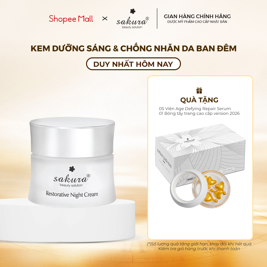 Kem dưỡng sáng và chống nhăn da ban đêm Sakura Restorative Night Cream 30g | Shopee Việt Nam