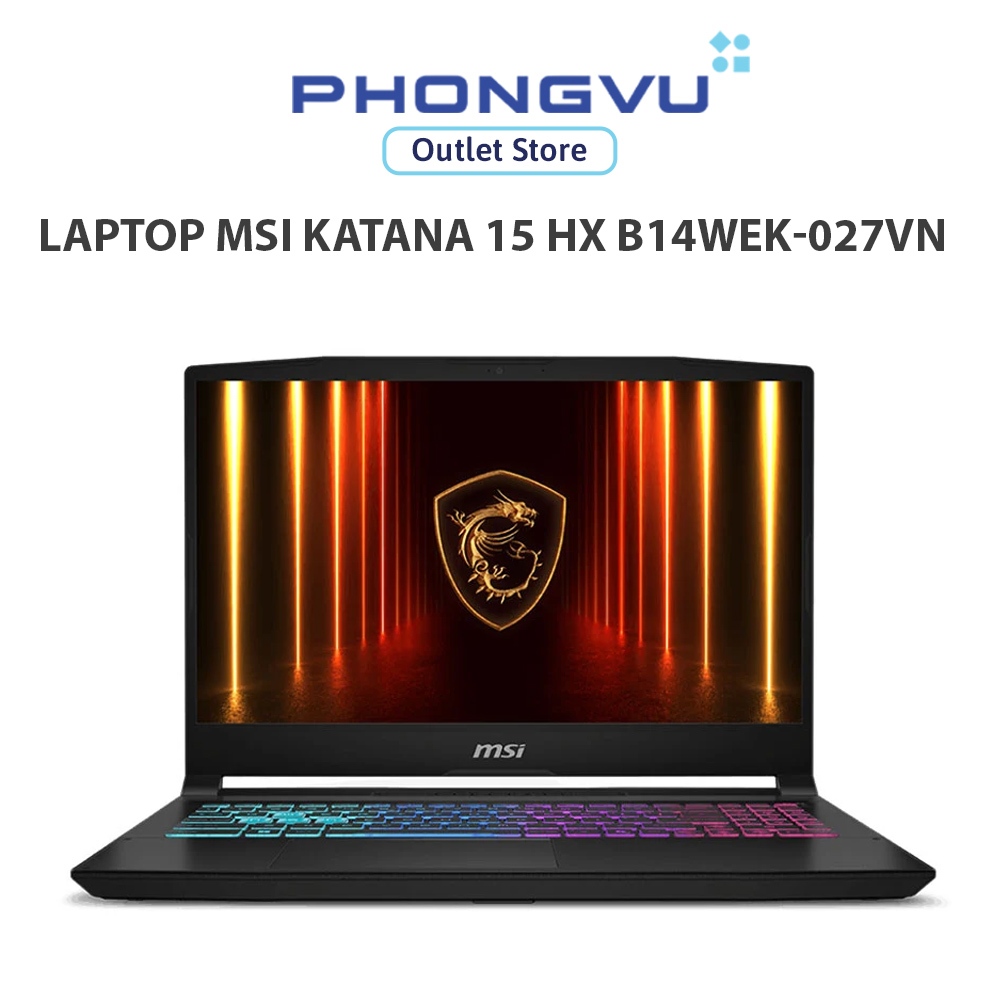 Laptop Msi Katana 15 HX B14WEK-027VN (i7-14650HX/ RTX 5050 8GB/32GB/ 512GB/ Windows 11) - Bảo hành 24 tháng | Shopee Việt Nam