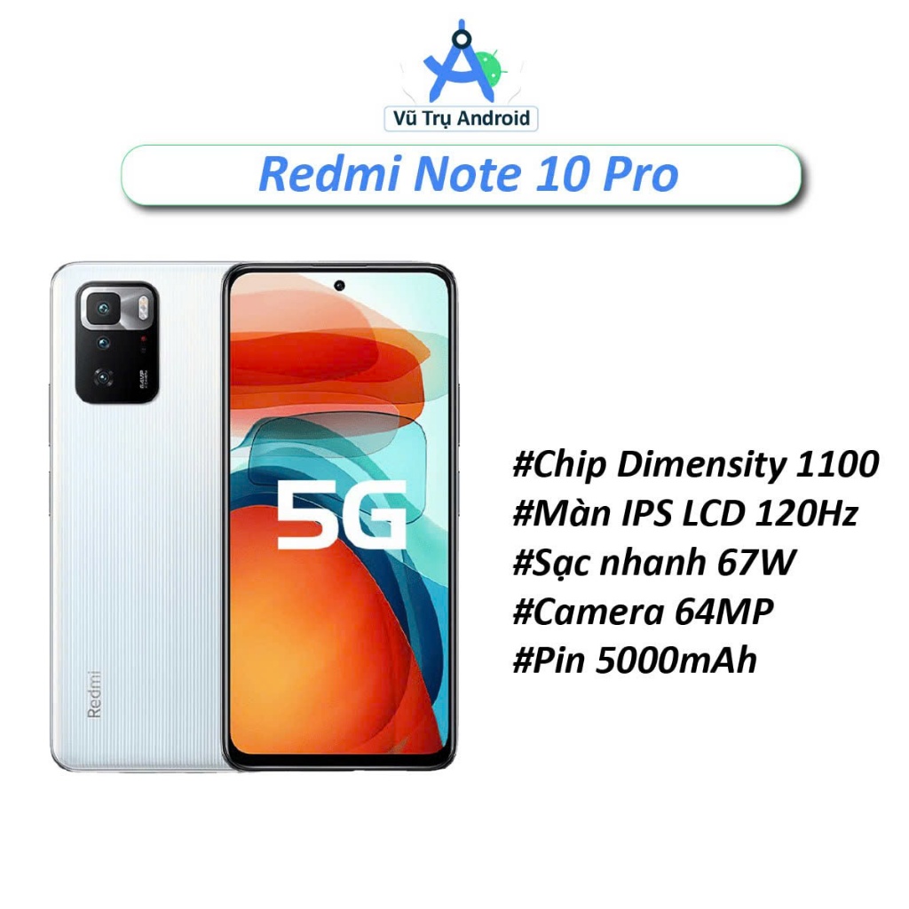 [Máy Cũ] Điện thoại Xiaomi Redmi Note 10 Pro 5G RAM 6/128 màn hình IPS LCD độ phân giải Full HD+ tần số quét 120 Hz | Shopee Việt Nam