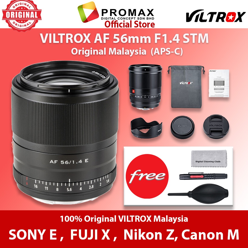 Viltrox AF 56mm f1.4 Portrait Lens for Sony E , Nikon Z and Canon M | Shopee Malaysia