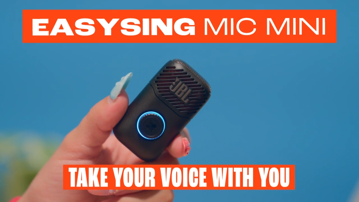 JBL Easysing Mic Mini Portable AI-powered microphone | Real-time Vocal Removal | 6H Playtime | Record and Create | Control with JBL One App