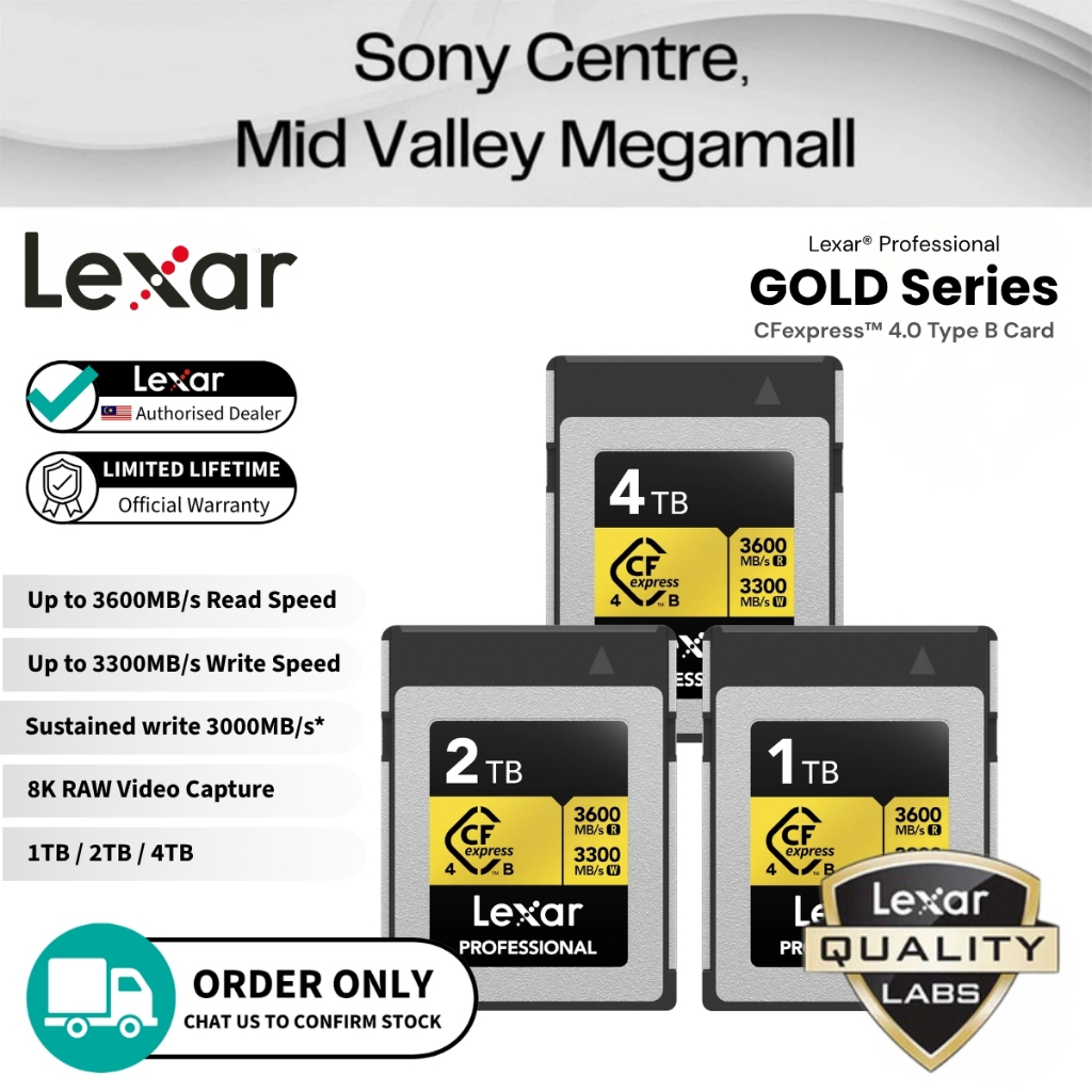 Lexar Professional GOLD CFexpress 4.0 Type B Card | 1TB/2TB/4TB | Shopee Malaysia