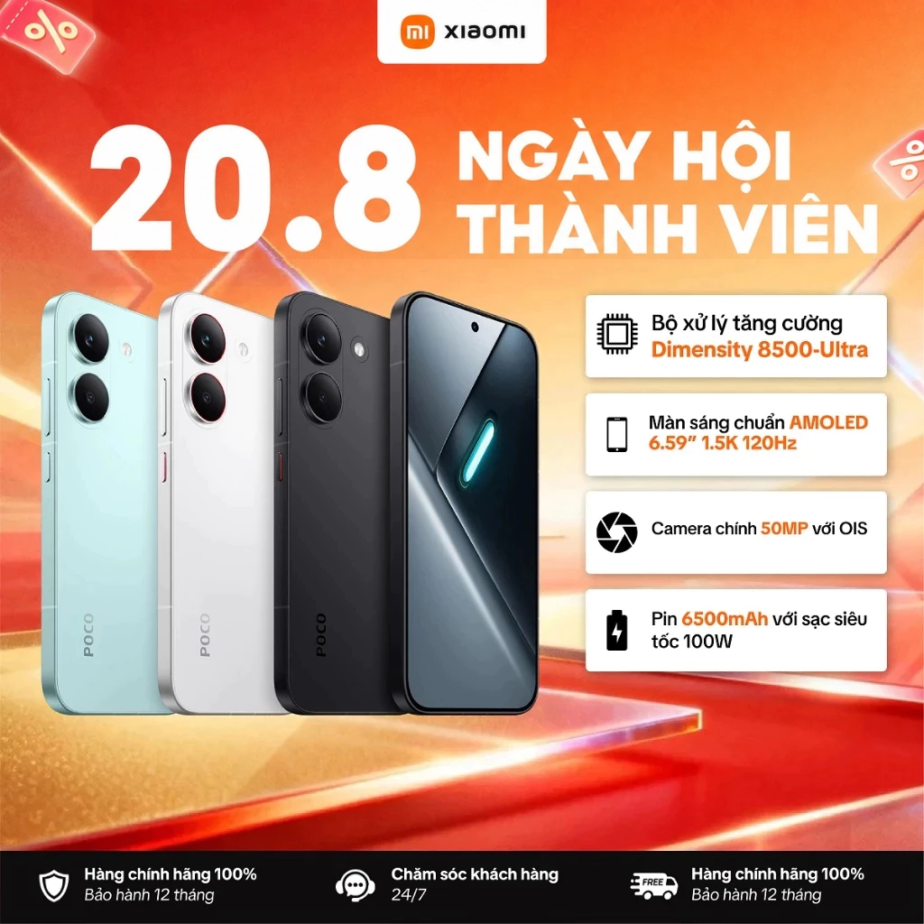 Điện thoại XIAOMI POCO X8 Pro 5G (8+256GB | 8+512GB | 12+512GB) | Màn 6.59" 1,5K 120Hz - Bảo Hành 18 Tháng | Shopee Việt Nam