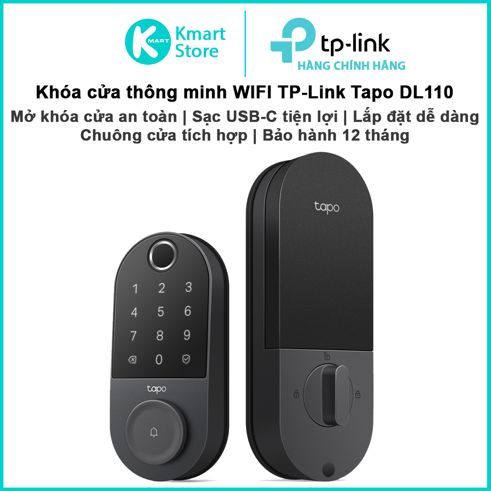 Khóa cửa thông minh WIFI TP-Link Tapo DL110 | Mở khóa cửa an toàn | Pin sạc tiện lợi | Bảo hành 1 năm | Shopee Việt Nam