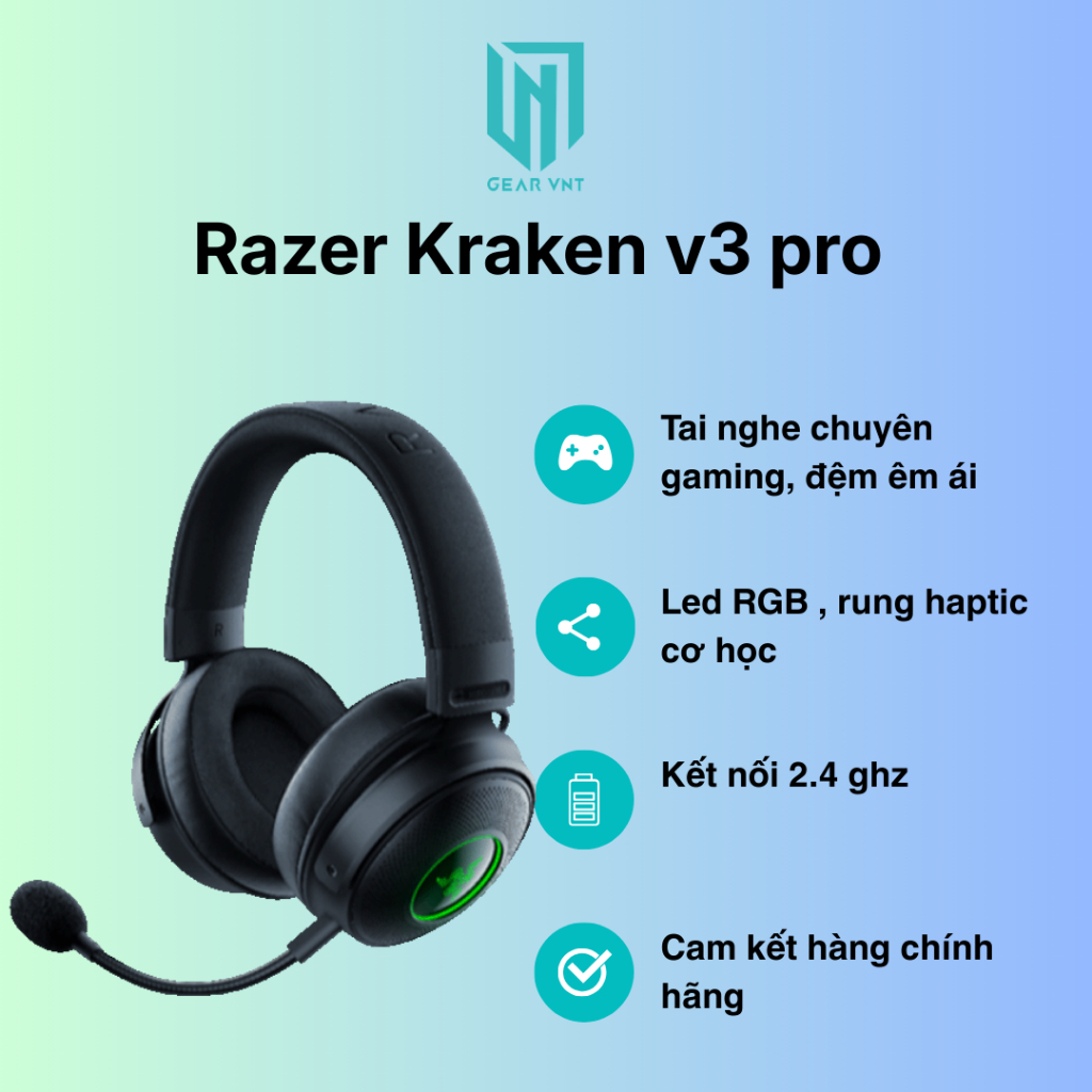 Razer Kraken v3 pro | Tai nghe gaming chính hãng | Shopee Việt Nam