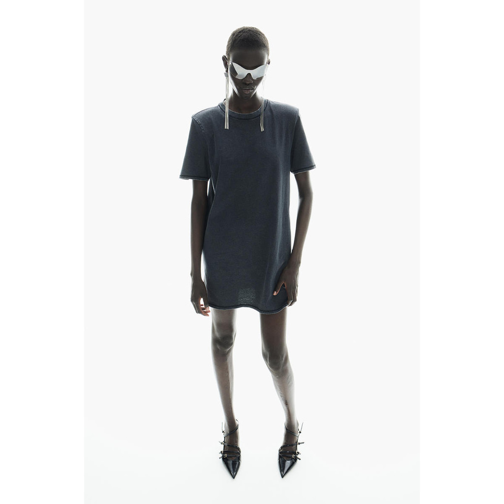 Shoulder-pad T-shirt dress | Shopee Malaysia