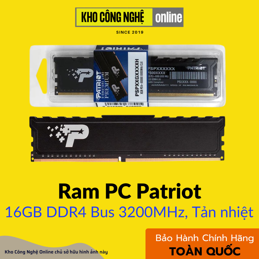 Ram Patriot 16GB DDR4 Bus 3200MHz dành cho PC (Hàng Chính Hãng) | Shopee Việt Nam