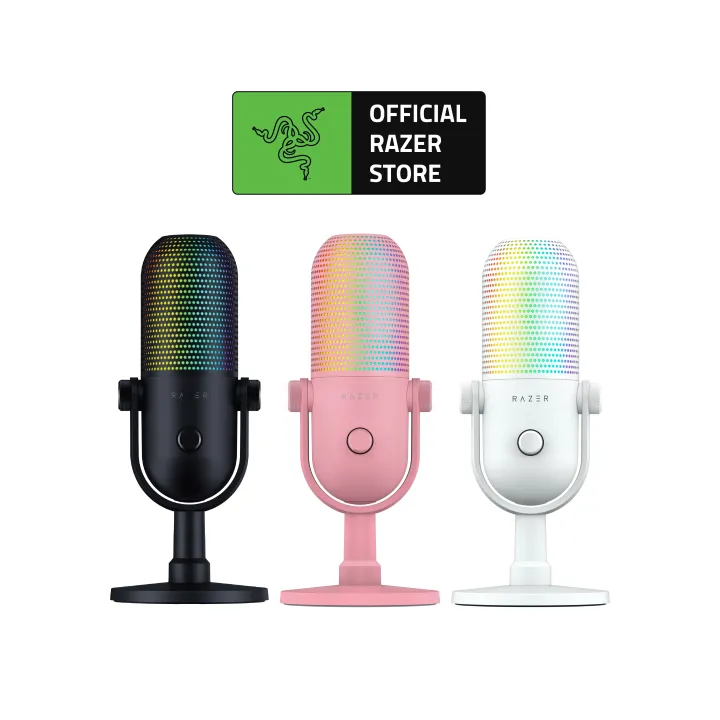 [NEW] Razer Seiren V3 Chroma 32‐Bit DSP USB-C Microphone | BLACK / WHITE / QUARTZ | AI Audio Process | Noise Isolation