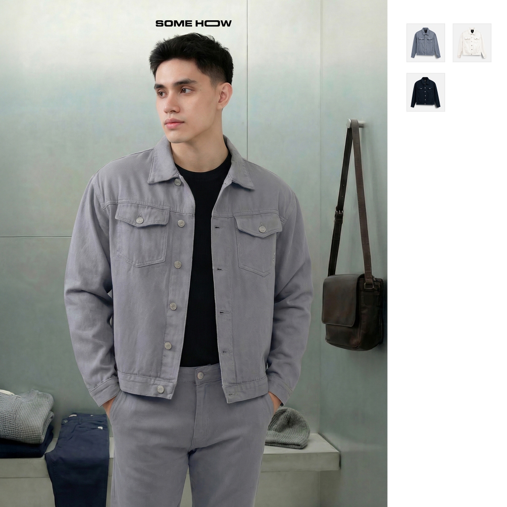 Áo Khoác Nam Boxy Denim Trucker, Chất Vải Denim Thoải Mái, AK0090, SOME HOW STORE | Shopee Việt Nam