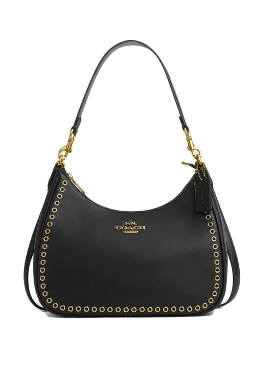Coach Teri Hobo Bag With Grommets - Black | Lazada Malaysia