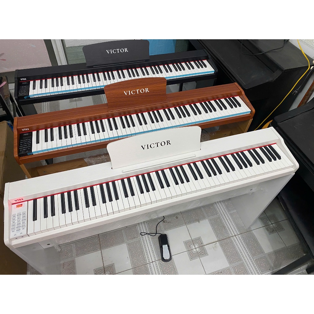Đàn Piano Điện VicTor VT02 Phiên Bản 2026 - Đủ 88 Phím Đàn Gỗ Chất Lượng - Tặng Pedal và đủ Pk, Khóa học online | Shopee Việt Nam