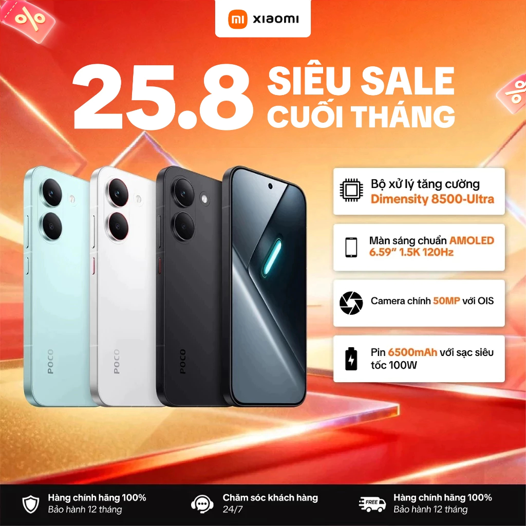 Điện thoại XIAOMI POCO X8 Pro 5G (8+256GB | 8+512GB | 12+512GB) | Màn 6.59" 1,5K 120Hz - Bảo Hành 18 Tháng | Shopee Việt Nam
