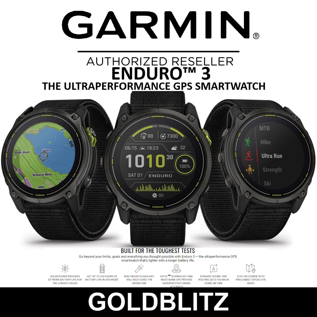 Garmin Enduro 3 / 2 - 1.4" Power Solar Sapphire Multi Band GNSS GPS Advance Racing Run Ultra Smart Watch Enduro3 | Shopee Malaysia