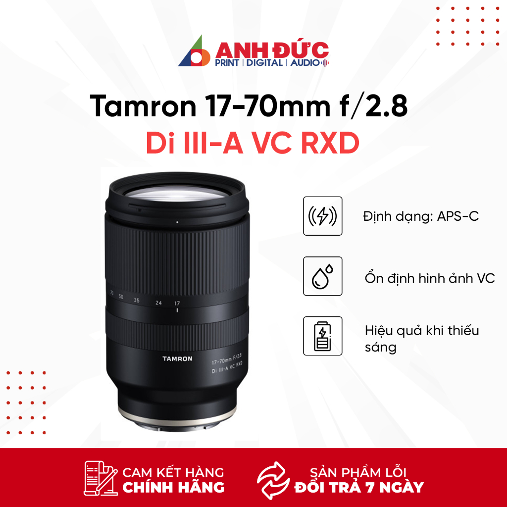 Ống kính Tamron 17-70mm f/2.8 Di III-A VC RXD - Hàng Chính Hãng Bảo Hành 24 Tháng | Shopee Việt Nam
