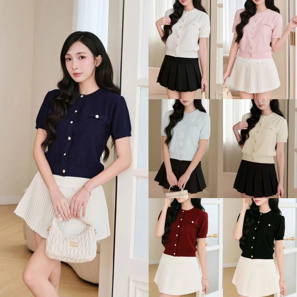 Áo Cardigan Len Nữ Milano Nhẹ Nhàng Dễ Phối Đồ Phong Cách Tiểu Thư Hàn Quốc