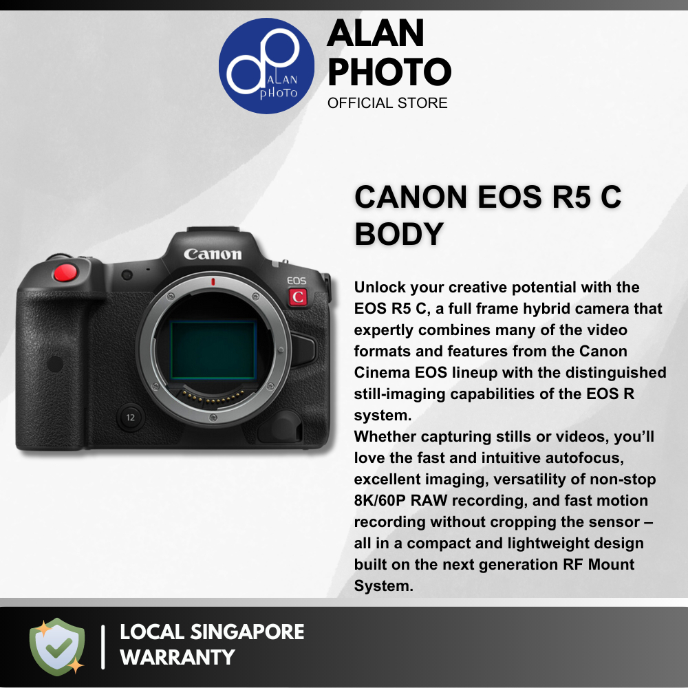 [Clearance Sales] Canon EOS R5C & EOS R5 C Body Mirrorless Cinema Camera | Canon Warranty
