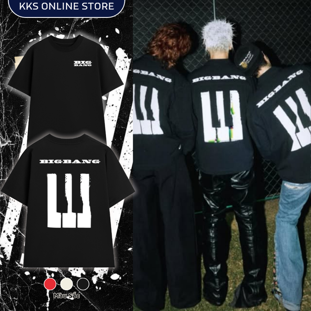 Áo Thun BigBang Kpop Form Oversize Cotton 100% 250gsm KSS - Áo Phông Unisex Nhóm Nhạc Big Bang Made Album Đen Trắng Đỏ | Shopee Việt Nam