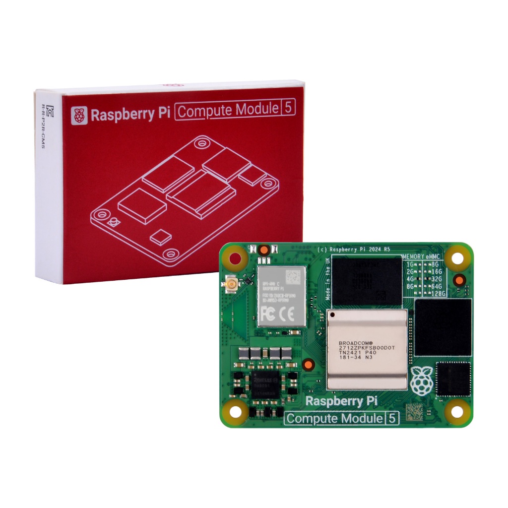 Raspberry Pi Compute Module 5 Wi-Fi ,4GB RAM, 32GB eMMC, 2.4 GHz / 5.0 GHz IEEE 802.11 b/g/n/ac wireless,CM5104032