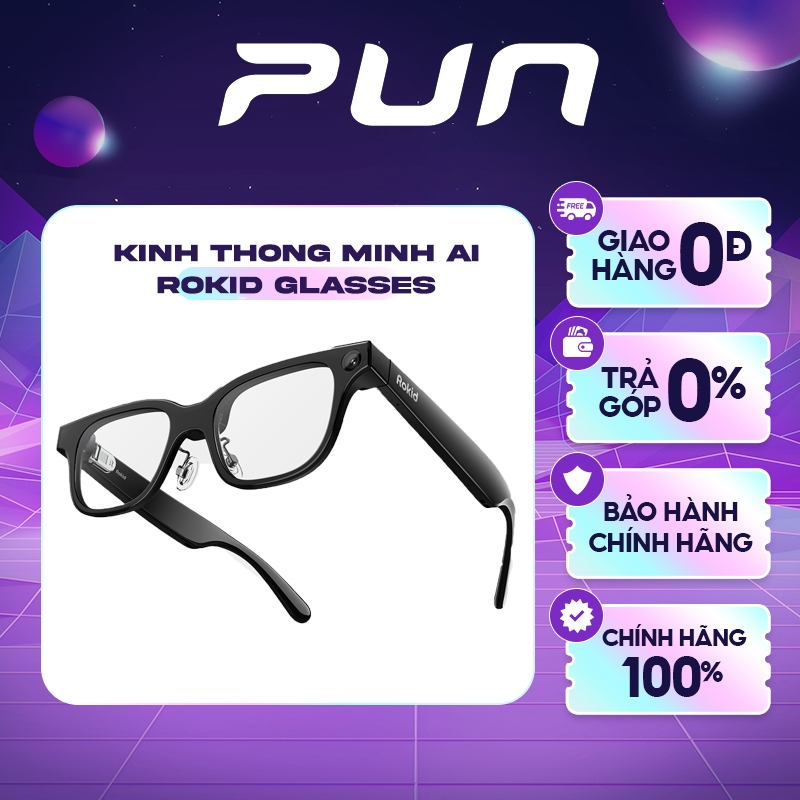 Rokid AI Glass Chính Hãng – Camera 12MP Siêu Nét, Video 2K/30fps, Dịch Trực Tiếp, Trợ Lý AI ChatGPT5 | Shopee Việt Nam